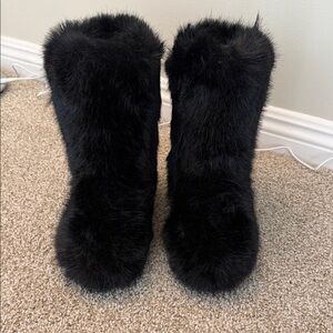 Black Faux Fur Boots